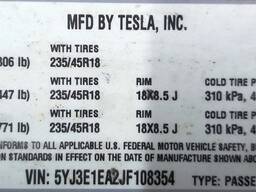 Этикетка (лейба, наклейка) основная c производственной информацией Tesla model 3 1462927-0