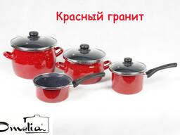 Кастрюля стальная эмалированная серии "Гранит"